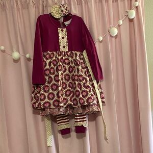 Charming Plumb and Cream Kids Matching Set